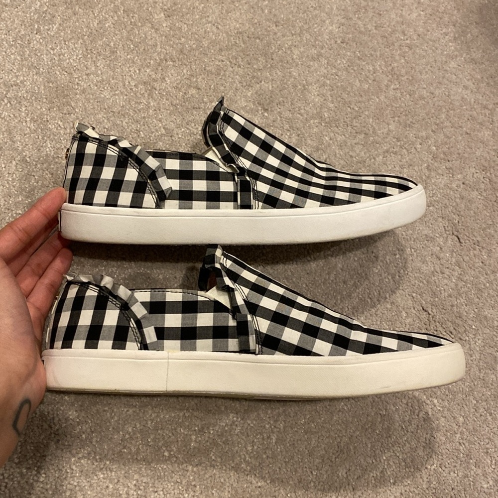 kate spade Black and White Gingham Slip-On Sneakers - Picture 6 of 8